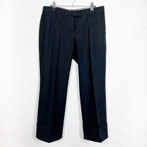 Theory Women’s Classic Black Cuffed Cropped Trouser Pants‎ Size 6 Mid-Rise